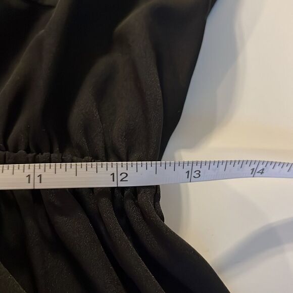 Truth black sleeveless hi-lo dress semi sheer fabric buttons to waistband sz M - Picture 12 of 14